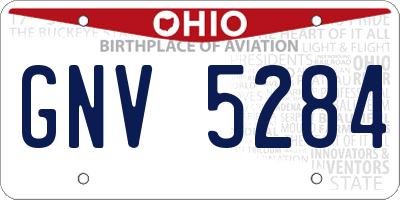 OH license plate GNV5284
