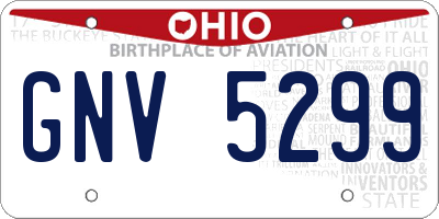 OH license plate GNV5299