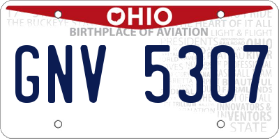 OH license plate GNV5307
