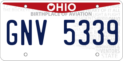 OH license plate GNV5339