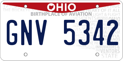 OH license plate GNV5342