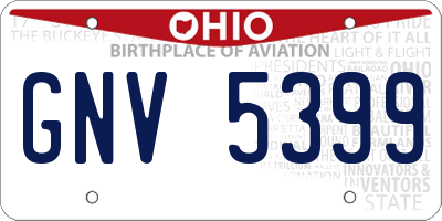 OH license plate GNV5399