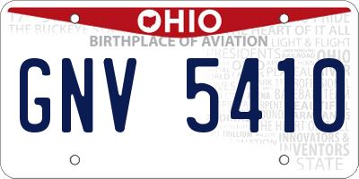 OH license plate GNV5410