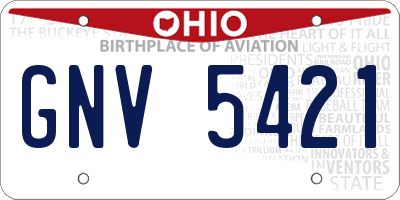 OH license plate GNV5421