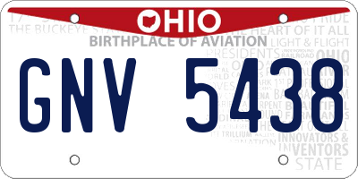OH license plate GNV5438