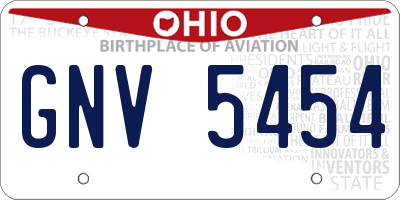 OH license plate GNV5454