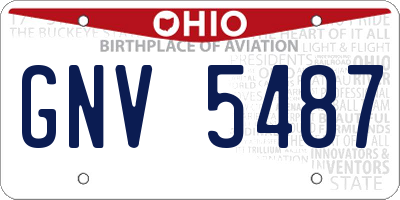OH license plate GNV5487
