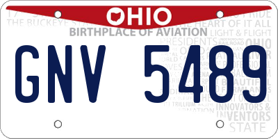 OH license plate GNV5489