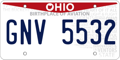 OH license plate GNV5532