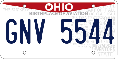OH license plate GNV5544