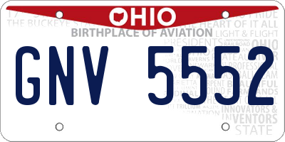 OH license plate GNV5552