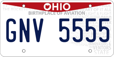 OH license plate GNV5555