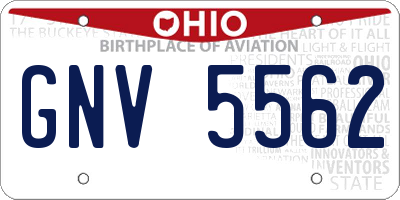 OH license plate GNV5562