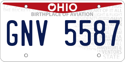 OH license plate GNV5587