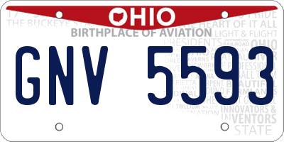 OH license plate GNV5593