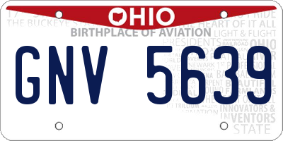 OH license plate GNV5639