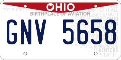 OH license plate GNV5658