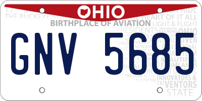 OH license plate GNV5685