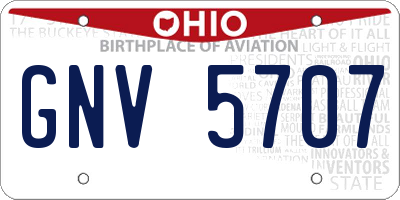 OH license plate GNV5707