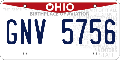 OH license plate GNV5756