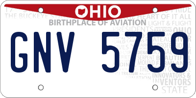 OH license plate GNV5759