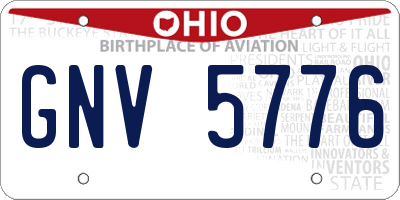 OH license plate GNV5776