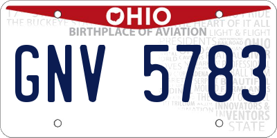 OH license plate GNV5783