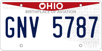 OH license plate GNV5787