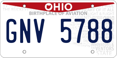 OH license plate GNV5788