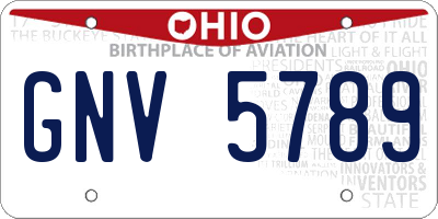 OH license plate GNV5789