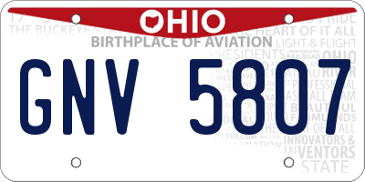 OH license plate GNV5807