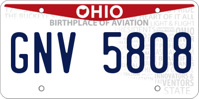OH license plate GNV5808