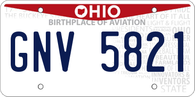 OH license plate GNV5821