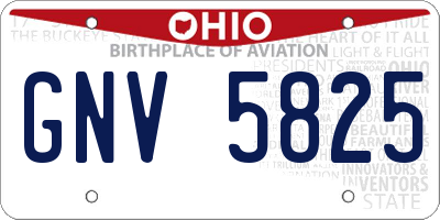 OH license plate GNV5825