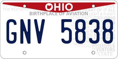 OH license plate GNV5838