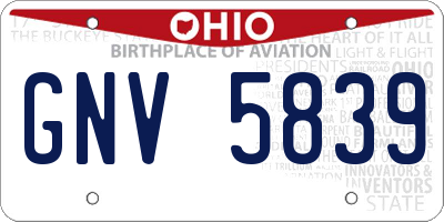 OH license plate GNV5839