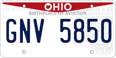 OH license plate GNV5850