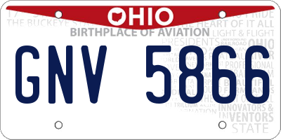 OH license plate GNV5866