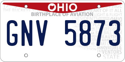 OH license plate GNV5873