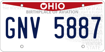 OH license plate GNV5887