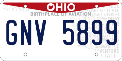 OH license plate GNV5899