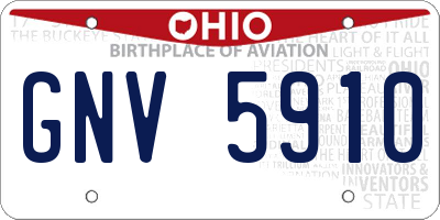 OH license plate GNV5910