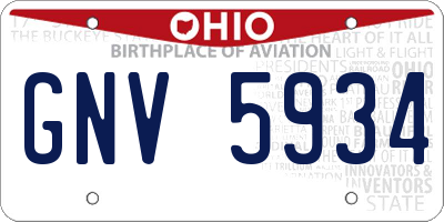 OH license plate GNV5934