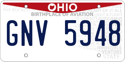 OH license plate GNV5948
