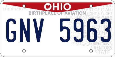 OH license plate GNV5963