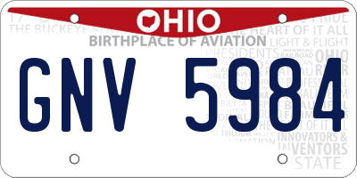 OH license plate GNV5984