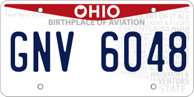 OH license plate GNV6048