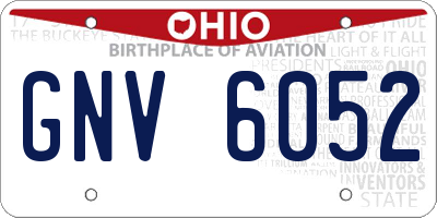OH license plate GNV6052
