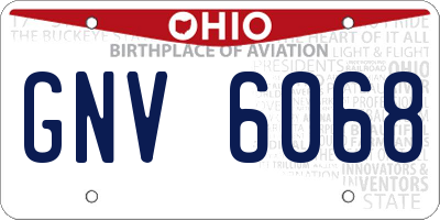 OH license plate GNV6068