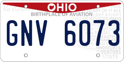 OH license plate GNV6073